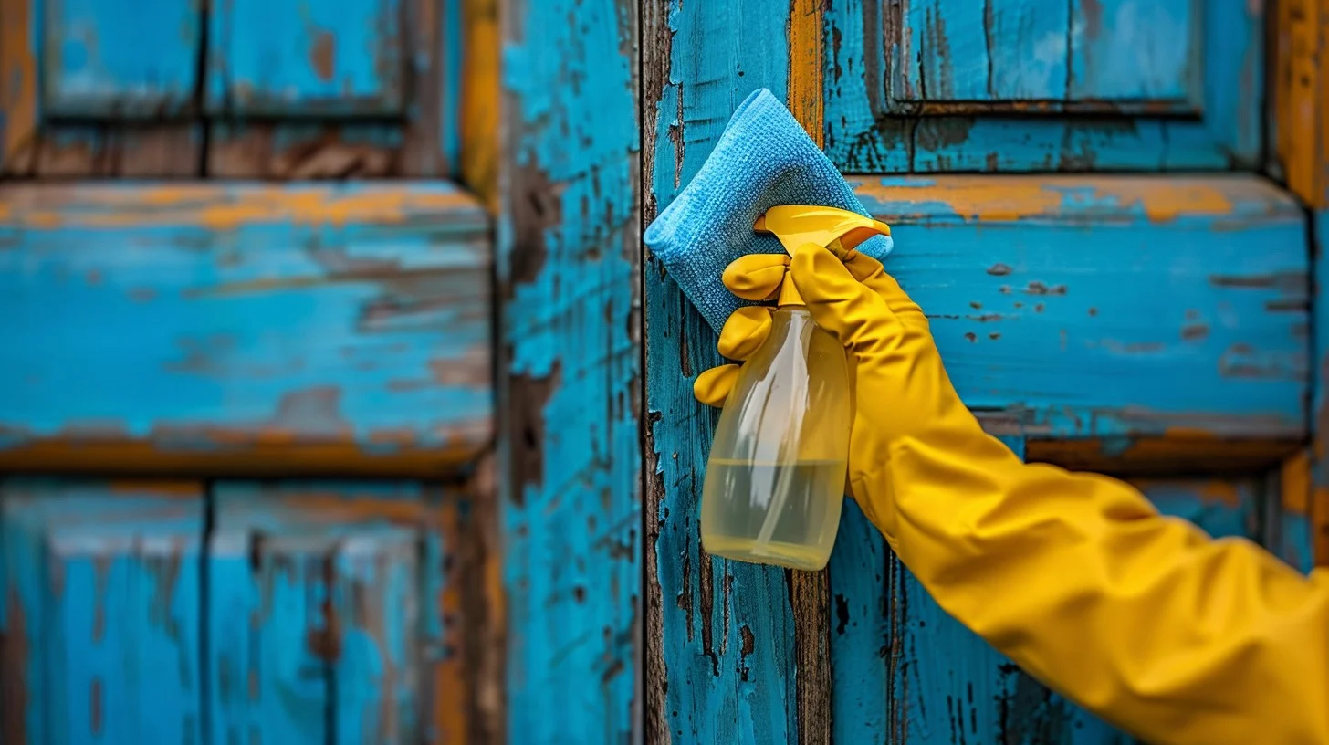 cleaning-rustic-door-stockcake